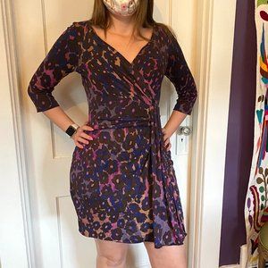 DVF mock-wrap silk dress